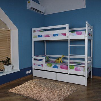 Двоярусне ліжко з ящиками (babyson 6) лак 80x190см ID430 фото